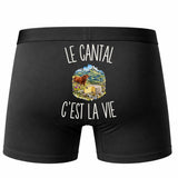 Boxer Homme Le Cantal c’est la vie – Impression au dos – Noir