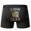 Boxer Homme Le Dauphiné c’est la vie – Impression au dos – Noir