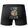 Boxer Homme Le Doubs c’est la vie – Impression au dos – Noir