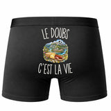 Boxer Homme Le Doubs c’est la vie – Impression au dos – Noir