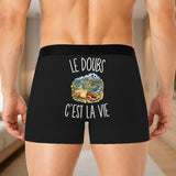 Boxer Homme Le Doubs c’est la vie – Impression au dos – Noir