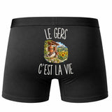 Boxer Homme Le Gers c’est la vie – Impression au dos – Noir