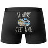 Boxer Homme Le Havre c’est la vie – Impression au dos – Noir