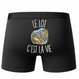 Boxer Homme Le Lot c’est la vie – Impression au dos – Noir