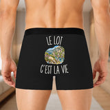 Boxer Homme Le Lot c’est la vie – Impression au dos – Noir
