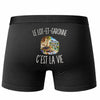 Boxer Homme Le Lot-et-Garonne c’est la vie – Impression au dos – Noir