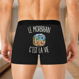 Boxer Homme Le Morbihan c’est la vie – Impression au dos – Noir