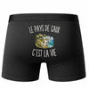 Boxer Homme Le Pays de Caux c’est la vie – Impression au dos – Noir