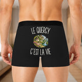 Boxer Homme Le Quercy c’est la vie – Impression au dos – Noir