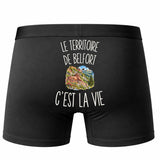 Boxer Homme Le Territoire de Belfort c’est la vie – Impression au dos – Noir
