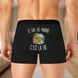 Boxer Homme Le Val-de-Marne c’est la vie – Impression au dos – Noir