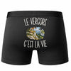 Boxer Homme Le Vercors c’est la vie – Impression au dos – Noir
