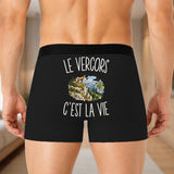 Boxer Homme Le Vercors c’est la vie – Impression au dos – Noir