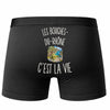 Boxer Homme Les Bouches-du-Rhône c’est la vie – Impression au dos – Noir