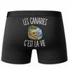 Boxer Homme Les Canaries c’est la vie – Impression au dos – Noir