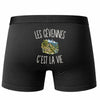 Boxer Homme Les Cévennes c’est la vie – Impression au dos – Noir