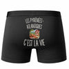 Boxer Homme Les Pyrénées-Atlantiques c’est la vie – Impression au dos – Noir