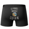 Boxer Homme Les Pyrénées-Orientales c’est la vie – Impression au dos – Noir