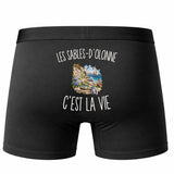 Boxer Homme Les Sables-d’Olonne c’est la vie – Impression au dos – Noir