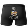Boxer Homme Lille c’est la vie – Impression au dos – Noir