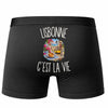 Boxer Homme Lisbonne c’est la vie – Impression au dos – Noir
