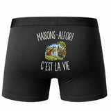 Boxer Homme Maisons-Alfort c’est la vie – Impression au dos – Noir