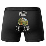 Boxer Homme Massy c’est la vie – Impression au dos – Noir