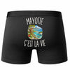 Boxer Homme Mayotte c’est la vie – Impression au dos – Noir