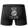Boxer Homme Megève c’est la vie – Impression au dos – Noir