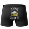 Boxer Homme Mérignac c’est la vie – Impression au dos – Noir