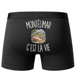 Boxer Homme Montélimar c’est la vie – Impression au dos – Noir