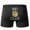 Boxer Homme Nancy c’est la vie – Impression au dos – Noir