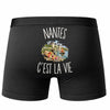 Boxer Homme Nantes c’est la vie – Impression au dos – Noir