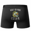 Boxer Homme Neuilly-sur-Marne c’est la vie – Impression au dos – Noir