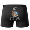 Boxer Homme Nice c’est la vie – Impression au dos – Noir