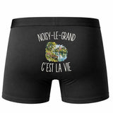 Boxer Homme Noisy-le-Grand c’est la vie – Impression au dos – Noir