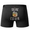 Boxer Homme Orléans c’est la vie – Impression au dos – Noir