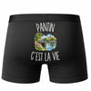 Boxer Homme Pantin c’est la vie – Impression au dos – Noir