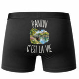 Boxer Homme Pantin c’est la vie – Impression au dos – Noir