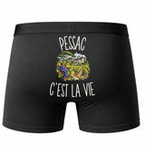 Boxer Homme Pessac c’est la vie – Impression au dos – Noir