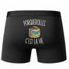 Boxer Homme Porquerolles c’est la vie – Impression au dos – Noir