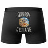 Boxer Homme Quiberon c’est la vie – Impression au dos – Noir