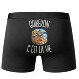 Boxer Homme Quiberon c’est la vie – Impression au dos – Noir