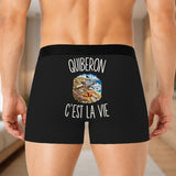 Boxer Homme Quiberon c’est la vie – Impression au dos – Noir