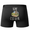 Boxer Homme Reims c’est la vie – Impression au dos – Noir