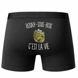 Boxer Homme Rosny-sous-Bois c’est la vie – Impression au dos – Noir