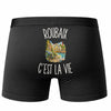 Boxer Homme Roubaix c’est la vie – Impression au dos – Noir