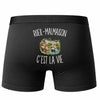 Boxer Homme Rueil-Malmaison c’est la vie – Impression au dos – Noir