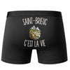 Boxer Homme Saint-Brieuc c’est la vie – Impression au dos – Noir