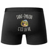 Boxer Homme Saint-Émilion c’est la vie – Impression au dos – Noir